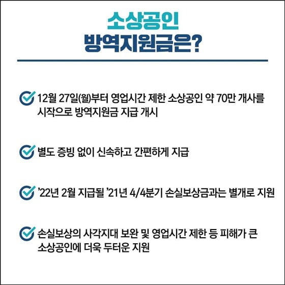 2.소상공인방역지원금이 오는 27일부터 지급됩니다!